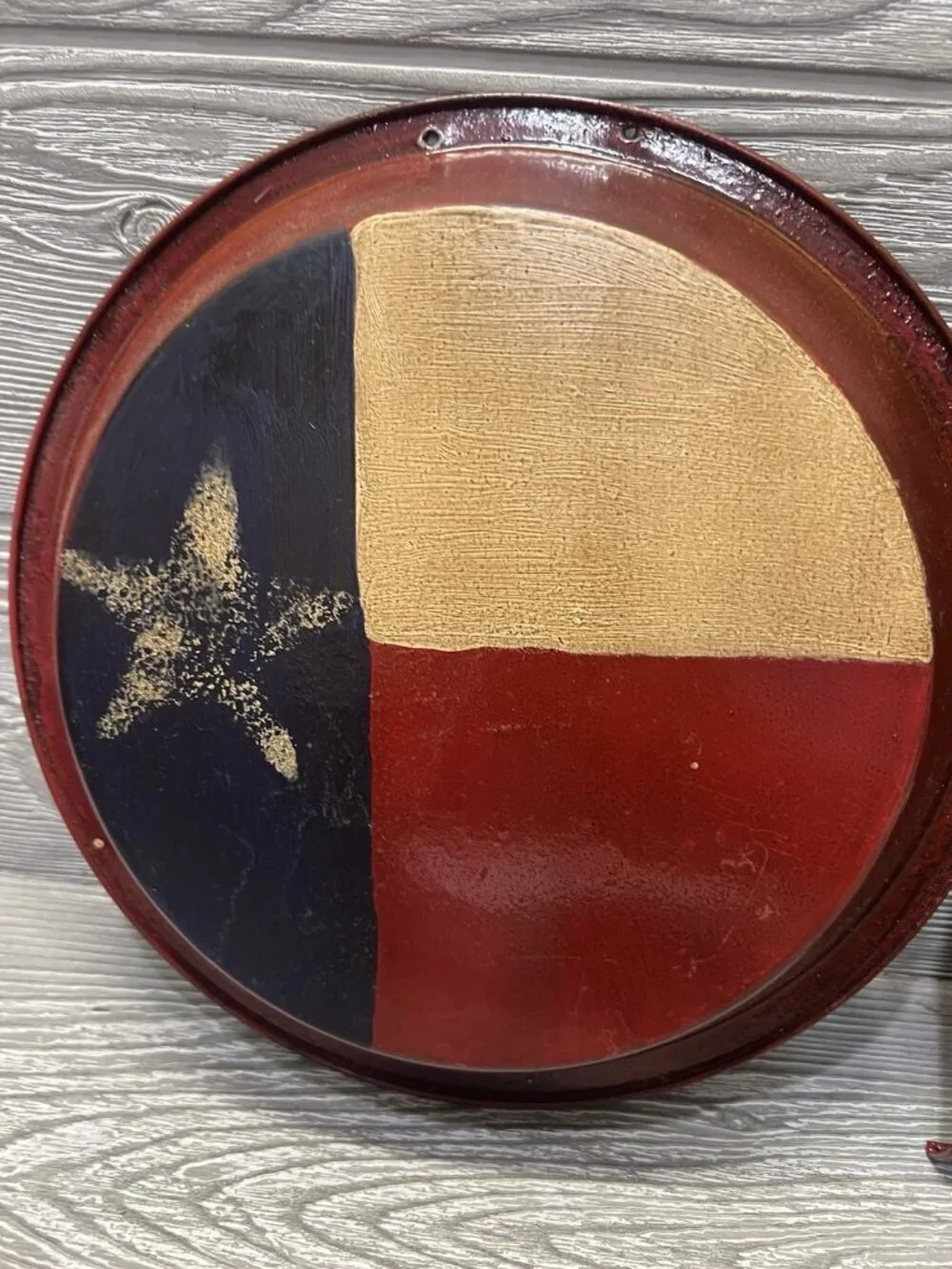 Texas Flag Hand Painted Lot of 3 Primitive Rustic Kitchen Utensils Country Decor